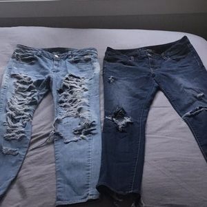 2 pairs American Eagle straight leg jeans